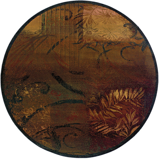 Oriental Weavers Kharma Ii 1163B Brown/ Gold 8' Round Indoor Area Rug K1163B240240ST