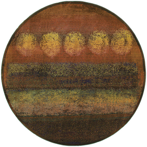 Oriental Weavers Kharma Ii 167X4 Gold/ Green 8' Round Indoor Area Rug K167X4240240ST