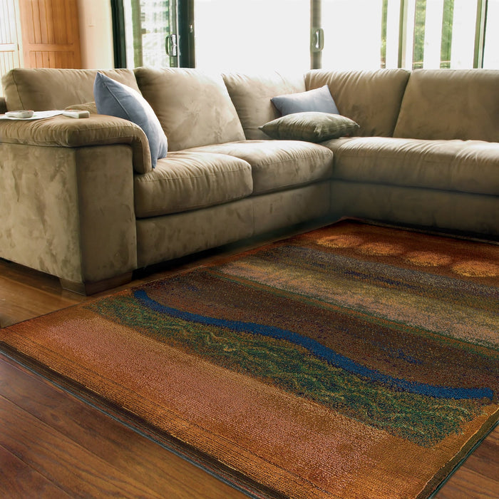 Oriental Weavers Kharma Ii 167X4 Gold/ Green 7'10"" x 11' Indoor Area Rug K167X4240340ST