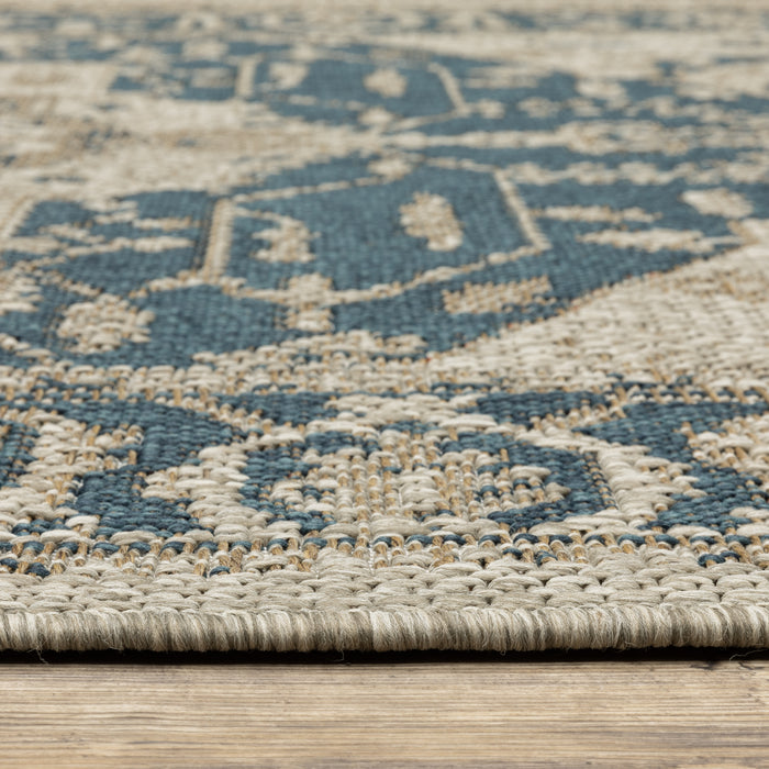 Oriental Weavers Latitude 001J3 Grey/ Gold 9'10"" x 12'10"" Indoor/Outdoor Area Rug L001J3300390ST