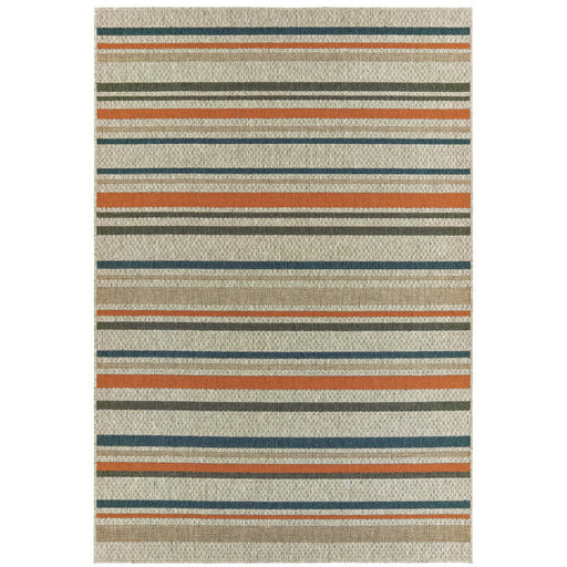 Oriental Weavers Latitude 602W3 Grey/ Teal 9'10"" x 12'10"" Indoor/Outdoor Area Rug L602W3300390ST