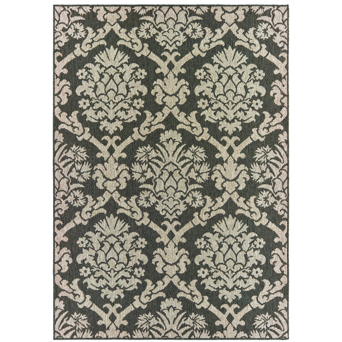 Oriental Weavers Latitude 8020K Grey/ Charcoal 9'10"" x 12'10"" Indoor/Outdoor Area Rug L8020K300390ST