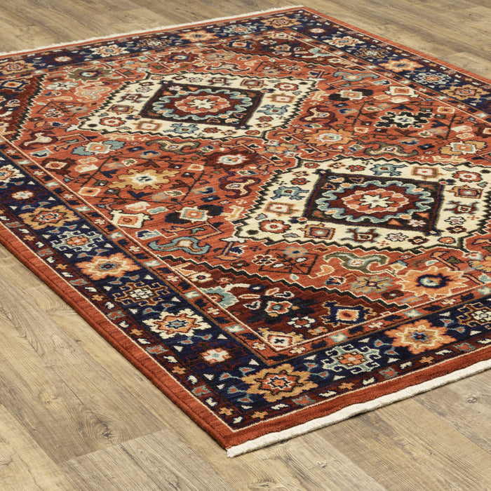 Oriental Weavers Lilihan 2061V Red/ Blue 6'7"" x 9'6"" Indoor Area Rug L2061V200296ST