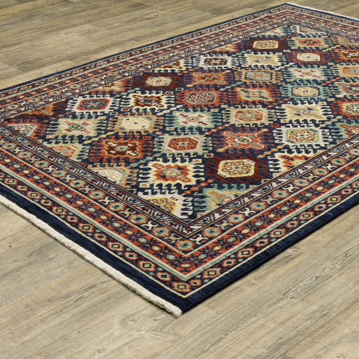 Oriental Weavers Lilihan 003B6 Navy/ Multi 9'10"" x 12'10"" Indoor Area Rug L003B6300394ST