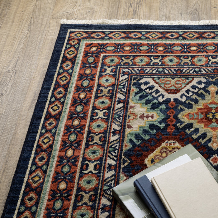 Oriental Weavers Lilihan 003B6 Navy/ Multi 9'10"" x 12'10"" Indoor Area Rug L003B6300394ST