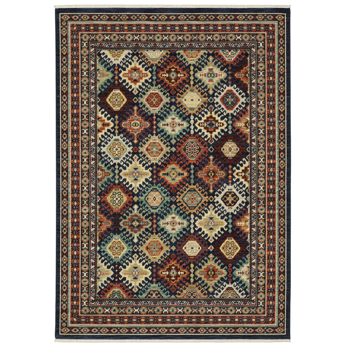 Oriental Weavers Lilihan 003B6 Navy/ Multi 9'10"" x 12'10"" Indoor Area Rug L003B6300394ST
