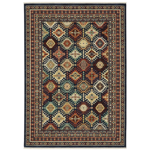 Oriental Weavers Lilihan 003B6 Navy/ Multi 6'7"" x 9'6"" Indoor Area Rug L003B6200296ST