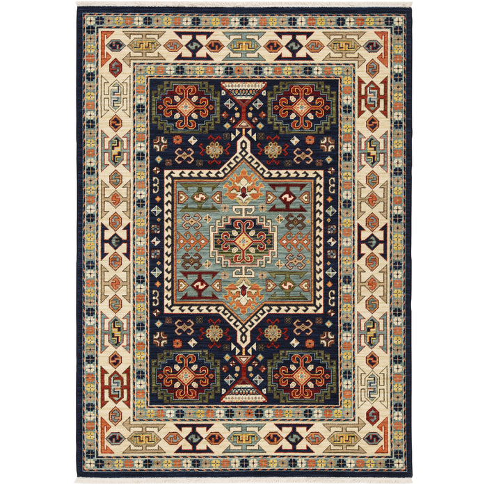 Oriental Weavers Lilihan 041H6 Blue/ Ivory 7'10"" x 10'10"" Indoor Area Rug L041H6240340ST