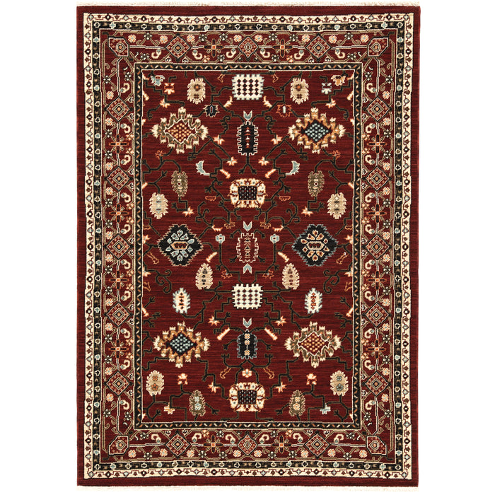 Oriental Weavers Lilihan 043S6 Red/ Black 6'7"" x 9'6"" Indoor Area Rug L043S6200296ST