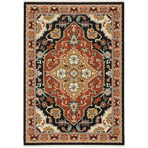 Oriental Weavers Lilihan 4929A Black/ Rust 5'3"" x 7'6"" Indoor Area Rug L4929A160235ST