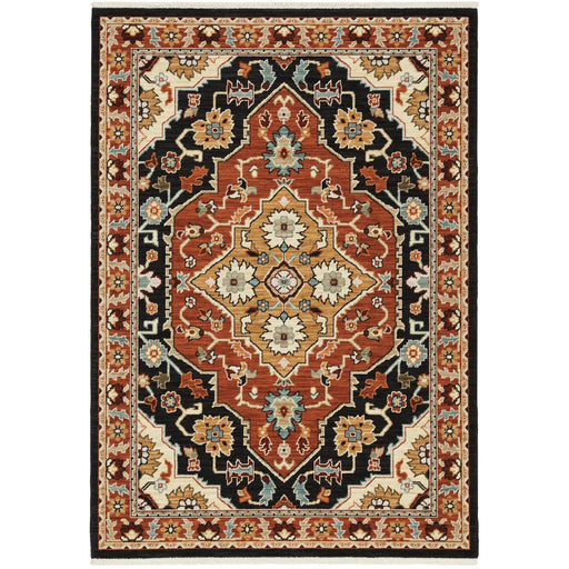 Oriental Weavers Lilihan 4929A Black/ Rust 6'7"" x 9'6"" Indoor Area Rug L4929A200296ST