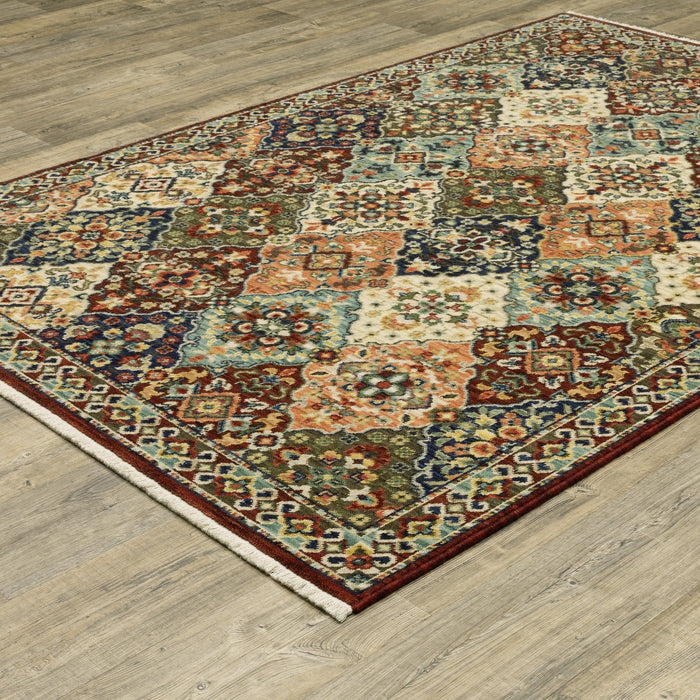 Oriental Weavers Lilihan 050X6 Red/ Multi 7'10"" x 10'10"" Indoor Area Rug L050X6240340ST