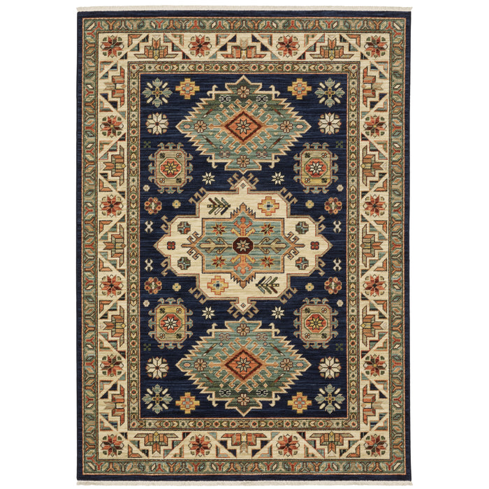 Oriental Weavers Lilihan 532B6 Navy/ Multi 5'3"" x 7'6"" Indoor Area Rug L532B6160235ST