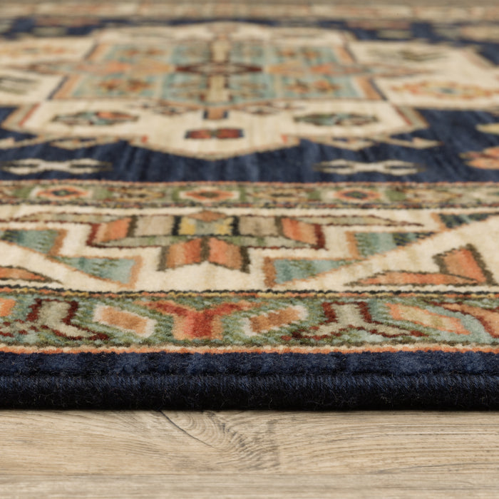 Oriental Weavers Lilihan 532B6 Navy/ Multi 5'3"" x 7'6"" Indoor Area Rug L532B6160235ST