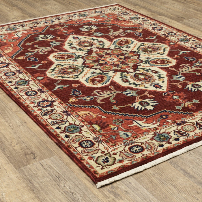 Oriental Weavers Lilihan 5502C Red/ Ivory 5'3"" x 7'6"" Indoor Area Rug L5502C160235ST