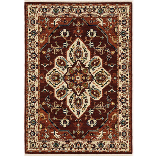 Oriental Weavers Lilihan 5502C Red/ Ivory 7'10"" x 10'10"" Indoor Area Rug L5502C240340ST