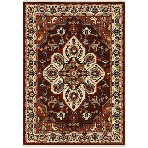 Oriental Weavers Lilihan 5502C Red/ Ivory 5'3"" x 7'6"" Indoor Area Rug L5502C160235ST