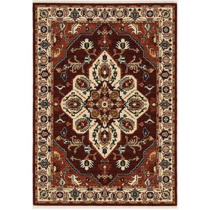 Oriental Weavers Lilihan 5502C Red/ Ivory 5'3"" x 7'6"" Indoor Area Rug L5502C160235ST