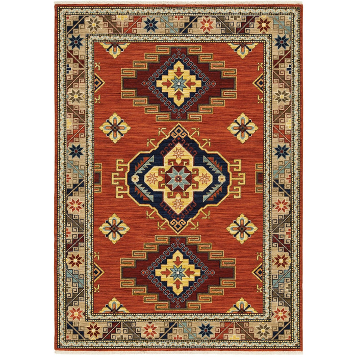 Oriental Weavers Lilihan 5504P Red/ Multi 6'7"" x 9'6"" Indoor Area Rug L5504P200296ST
