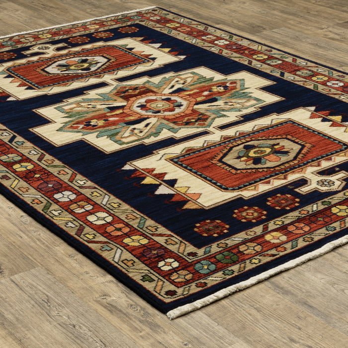 Oriental Weavers Lilihan 090B6 Blue/ Red 5'3"" x 7'6"" Indoor Area Rug L090B6160235ST
