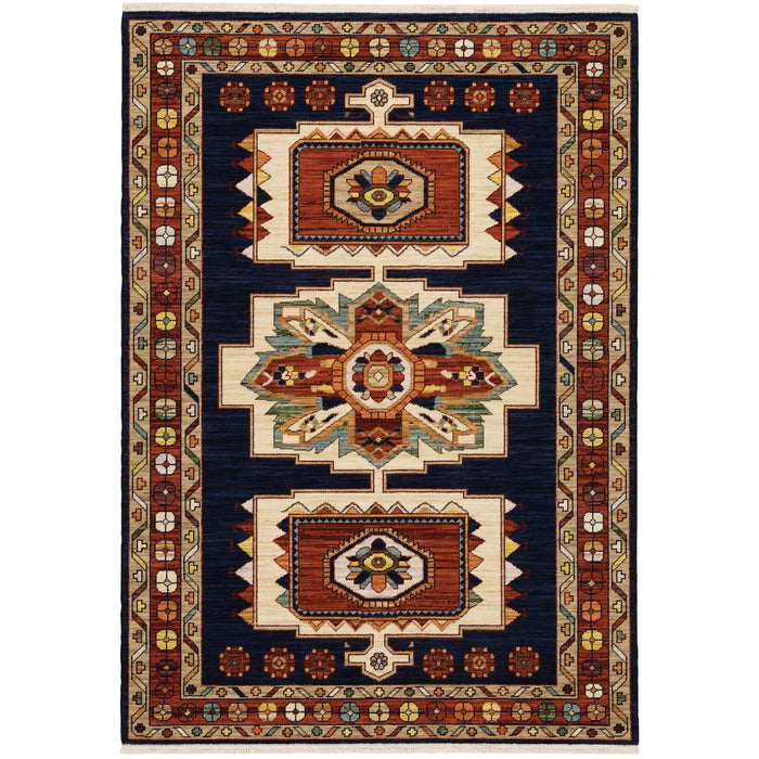 Oriental Weavers Lilihan 090B6 Blue/ Red 9'10"" x 12'10"" Indoor Area Rug L090B6300394ST
