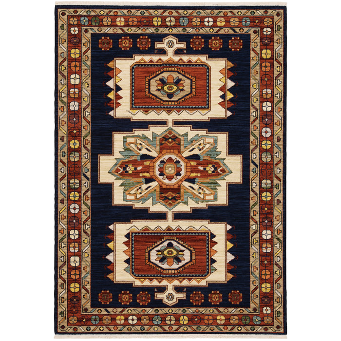 Oriental Weavers Lilihan 090B6 Blue/ Red 5'3"" x 7'6"" Indoor Area Rug L090B6160235ST