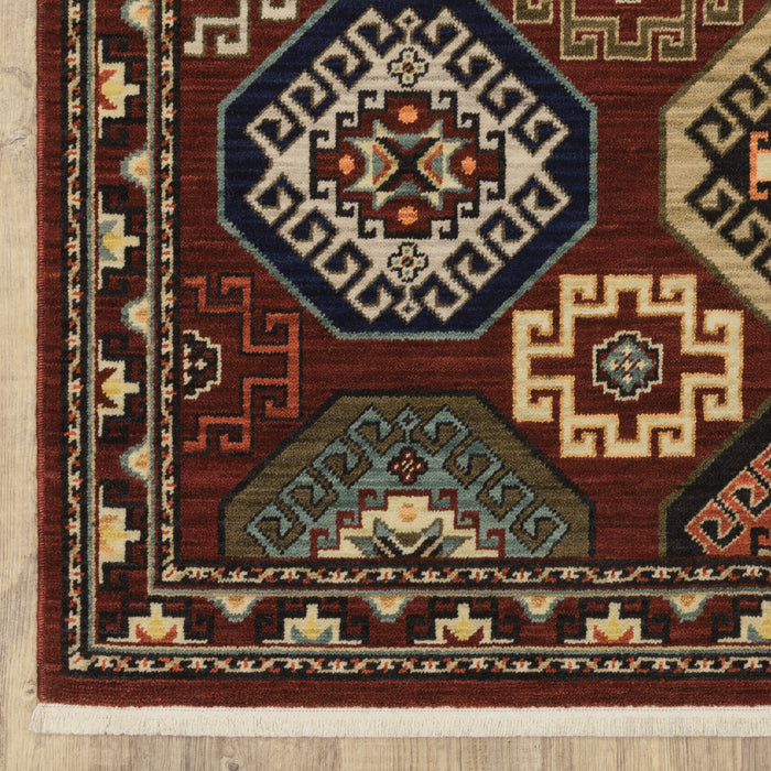Oriental Weavers Lilihan 091R6 Red/ Multi 5'3"" x 7'6"" Indoor Area Rug L091R6160235ST