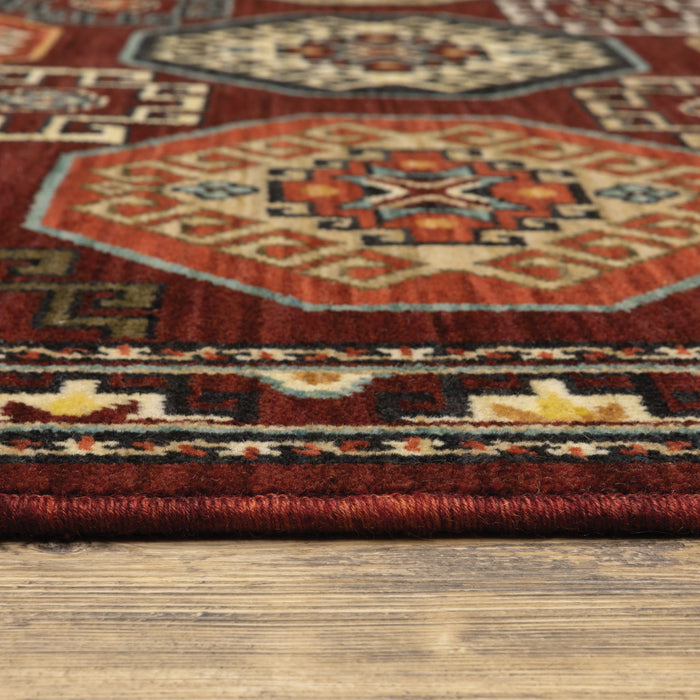 Oriental Weavers Lilihan 091R6 Red/ Multi 6'7"" x 9'6"" Indoor Area Rug L091200296ST