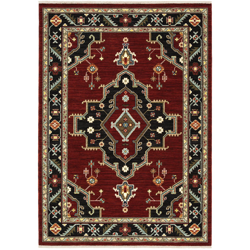 Oriental Weavers Lilihan 092R6 Red/ Black 7'10"" x 10'10"" Indoor Area Rug L092R6240340ST