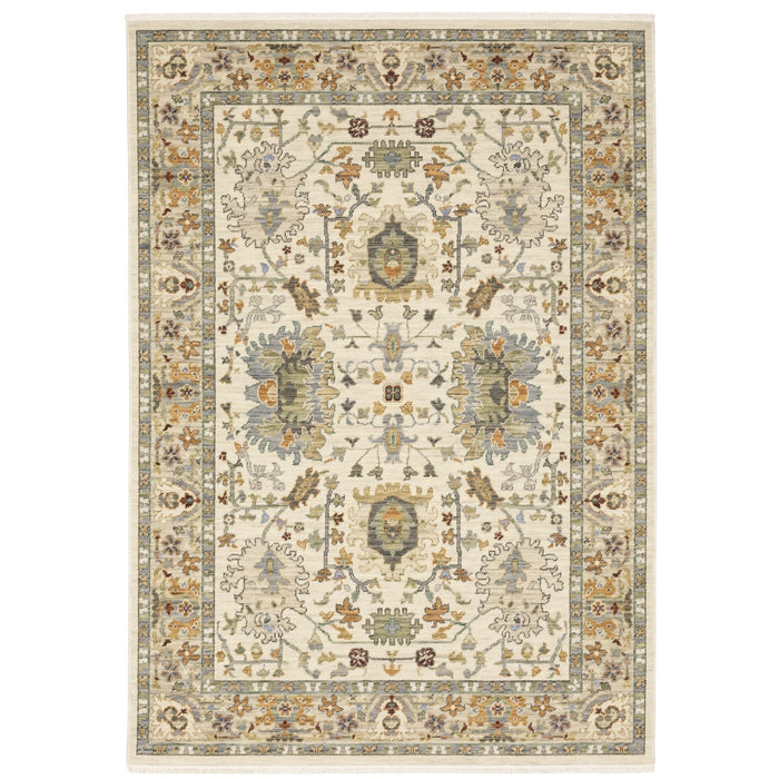 Oriental Weavers Lucca 2063Y Ivory/ Multi 6'7"" x 9'6"" Indoor Area Rug L2063Y200296ST