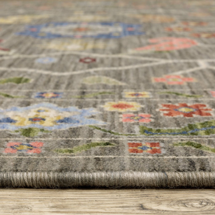 Oriental Weavers Lucca 5506K Grey/ Multi 9'10"" x 12'10"" Indoor Area Rug L5506K300394ST