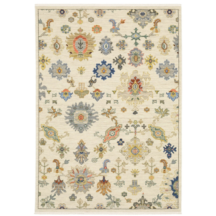 Oriental Weavers Lucca 5507W Ivory/ Multi 5'3"" x 7'6"" Indoor Area Rug L5507W160235ST