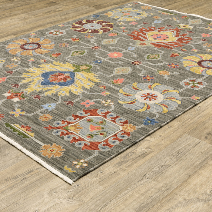 Oriental Weavers Lucca 8111K Grey/ Multi 5'3"" x 7'6"" Indoor Area Rug L8111K160235ST