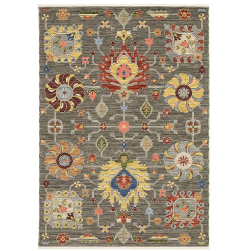 Oriental Weavers Lucca 8111K Grey/ Multi 6'7"" x 9'6"" Indoor Area Rug L8111K200296ST