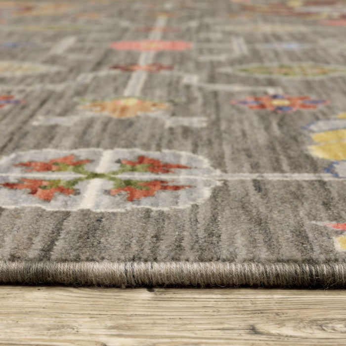 Oriental Weavers Lucca 8111K Grey/ Multi 9'10"" x 12'10"" Indoor Area Rug L8111K300394ST