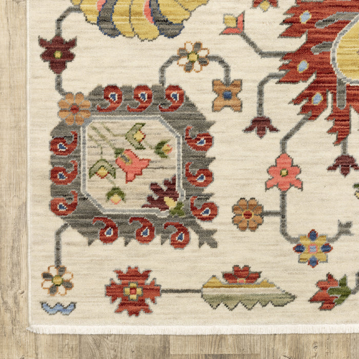 Oriental Weavers Lucca 8111W Ivory/ Multi 6'7"" x 9'6"" Indoor Area Rug L8111W200296ST