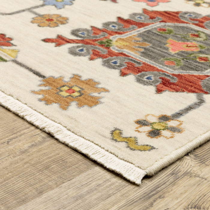 Oriental Weavers Lucca 8111W Ivory/ Multi 7'10"" x 10'10"" Indoor Area Rug L8111W240340ST