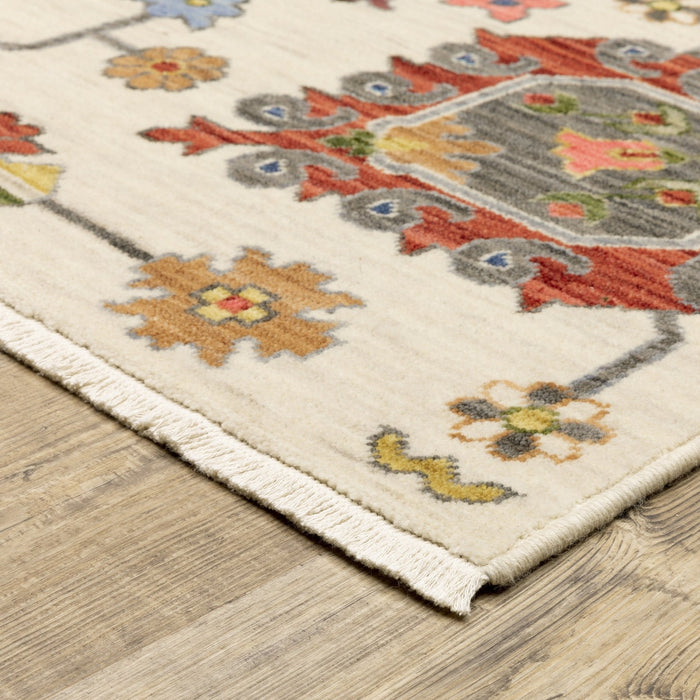 Oriental Weavers Lucca 8111W Ivory/ Multi 6'7"" x 9'6"" Indoor Area Rug L8111W200296ST