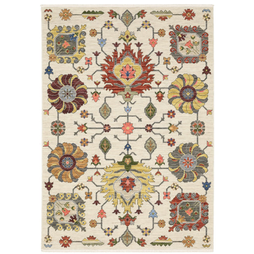 Oriental Weavers Lucca 8111W Ivory/ Multi 6'7"" x 9'6"" Indoor Area Rug L8111W200296ST