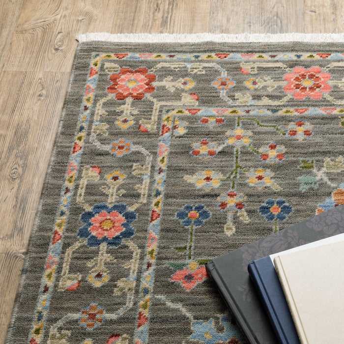 Oriental Weavers Lucca 093K1 Grey/ Multi 5'3"" x 7'6"" Indoor Area Rug L093K1160235ST