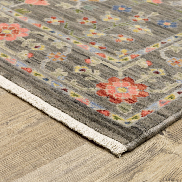 Oriental Weavers Lucca 093K1 Grey/ Multi 6'7"" x 9'6"" Indoor Area Rug L093K1200296ST