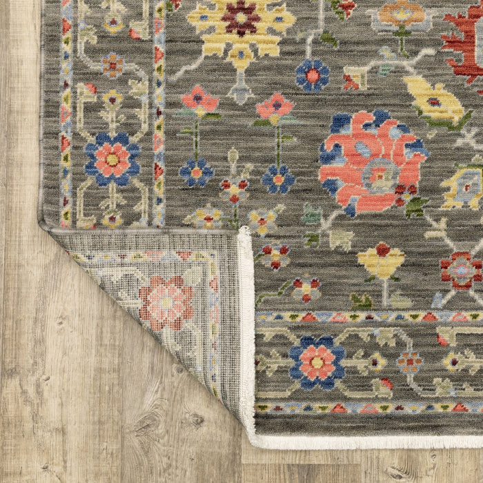 Oriental Weavers Lucca 093K1 Grey/ Multi 5'3"" x 7'6"" Indoor Area Rug L093K1160235ST