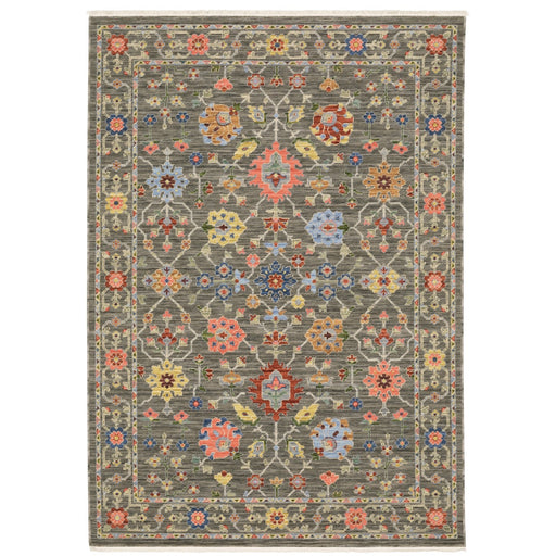 Oriental Weavers Lucca 093K1 Grey/ Multi 5'3"" x 7'6"" Indoor Area Rug L093K1160235ST