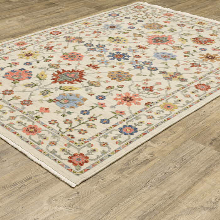 Oriental Weavers Lucca 093W1 Ivory/ Multi 5'3"" x 7'6"" Indoor Area Rug L093W1160235ST