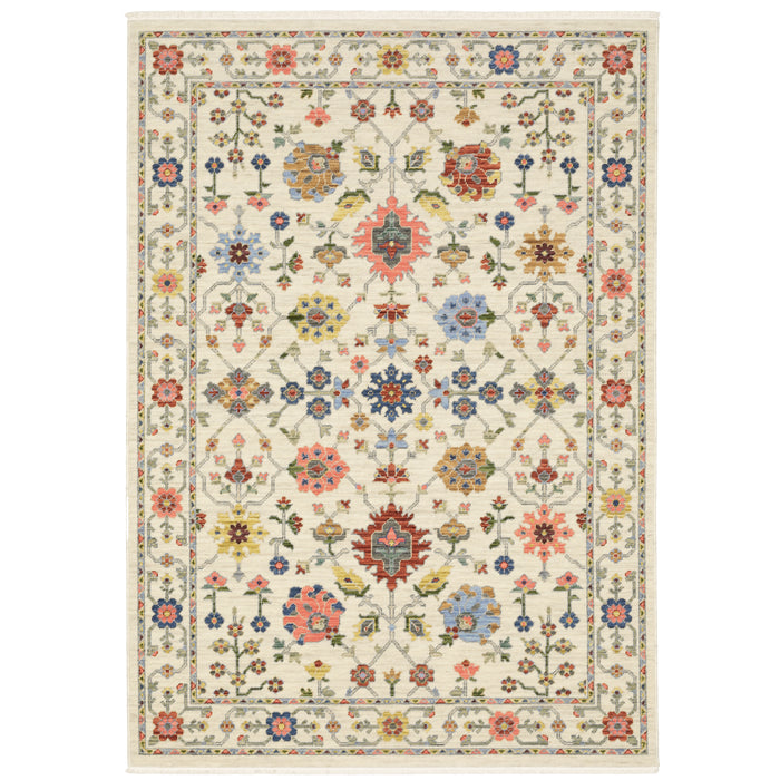 Oriental Weavers Lucca 093W1 Ivory/ Multi 5'3"" x 7'6"" Indoor Area Rug L093W1160235ST