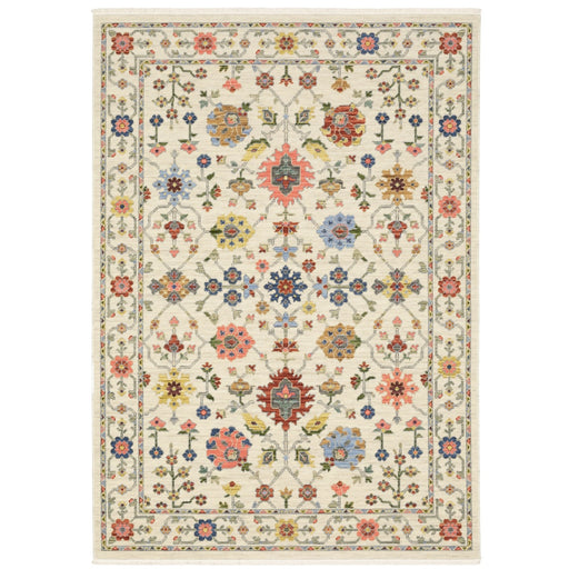 Oriental Weavers Lucca 093W1 Ivory/ Multi 6'7"" x 9'6"" Indoor Area Rug L093W1200296ST