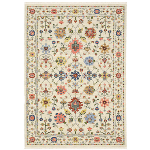 Oriental Weavers Lucca 093W1 Ivory/ Multi 7'10"" x 10'10"" Indoor Area Rug L093W1240340ST