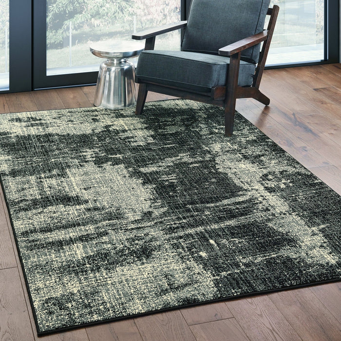 Oriental Weavers Luna 1805K Black/ Ivory 9'10"" x 12'10"" Indoor Area Rug L1805K300390ST