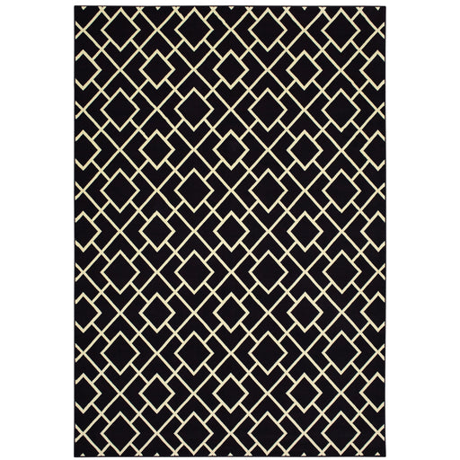Oriental Weavers Luna 8123B Black/ Ivory 9'10"" x 12'10"" Indoor Area Rug L8123B300390ST