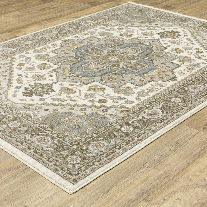 Oriental Weavers Maharaja 1144Y Ivory/ Gold 7'10"" x 10'10"" Indoor Area Rug M1144Y240340ST